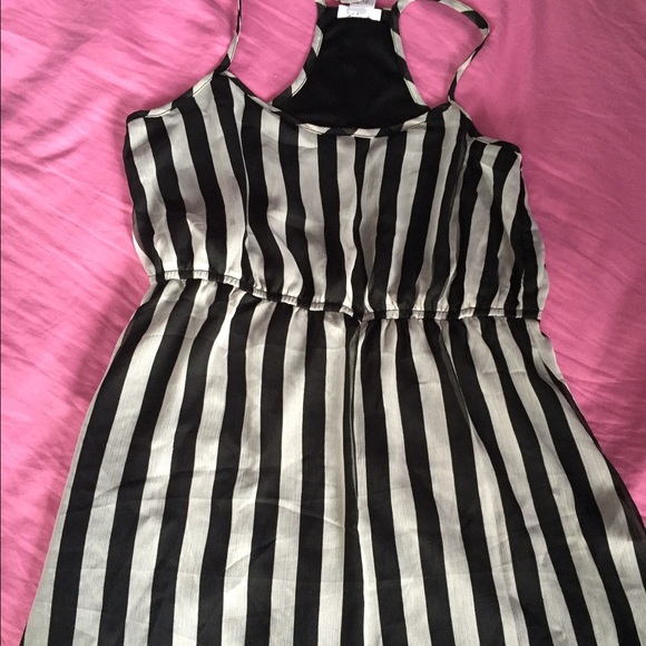 Black and white stripped dress