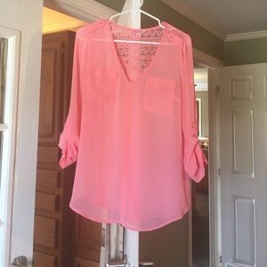 Peachy pink sheer tunic