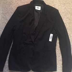 Cotton Knit Black Blazer