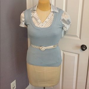 bebe Belted Sweater Blouse