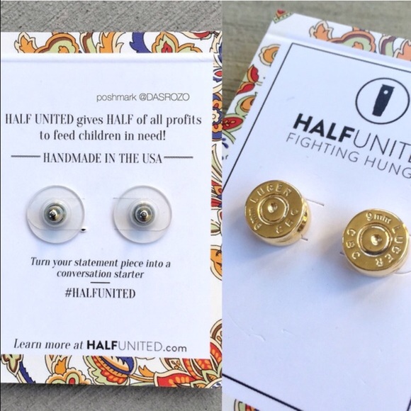 SOLD OUT | Gold Bullet Top Earrings - Picture 2 of 4