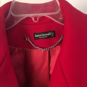 Harvé Bernard Floor Length Red Wool Coat