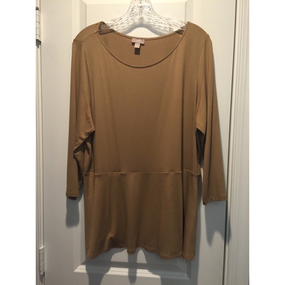 J. Jill Wearever Soft Brown Tunic Top, Stretch