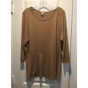 J. Jill Wearever Soft Brown Tunic Top, Stretch