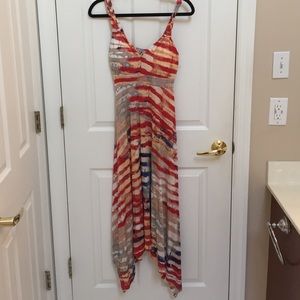 Red white and blue maxi dress