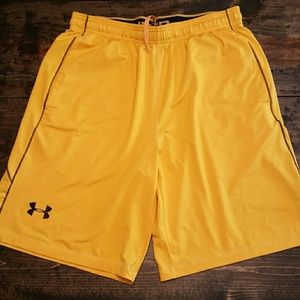 Yellow Under Armour shorts