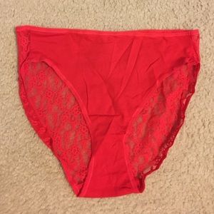 New Victoria's Secret Red Lace Panty - Large