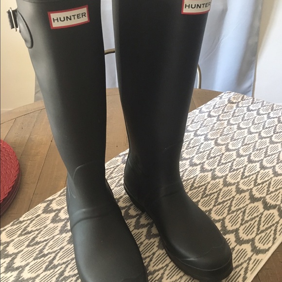Hunter boots matte black