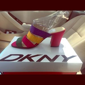 Retro DKNY slides. Multi colored