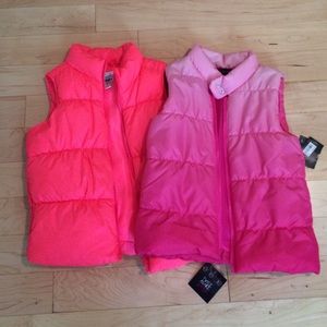 Girls Two pink sleeveless jackets