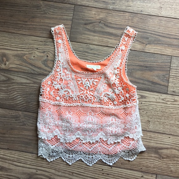 Urban Outfitters Orange Crochet Tank