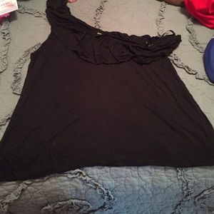 One shoulder top with ruffle