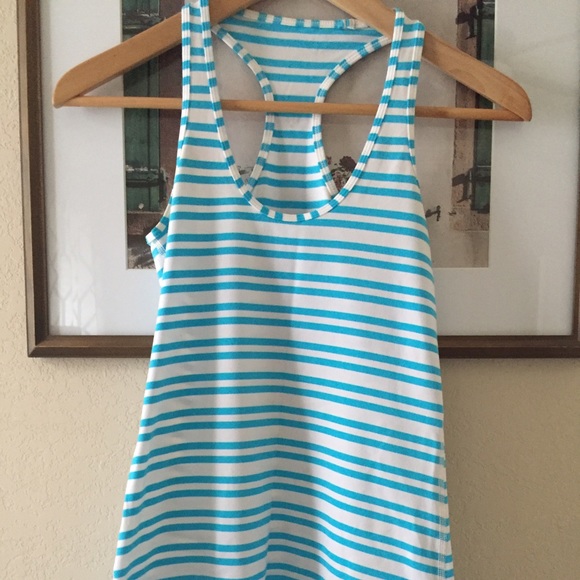 Lululemon Blue and White Workout Tank Top