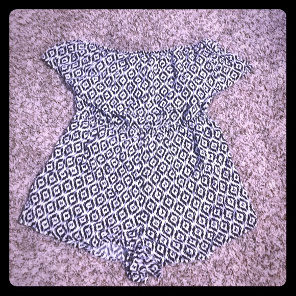 Black and white flowy romper