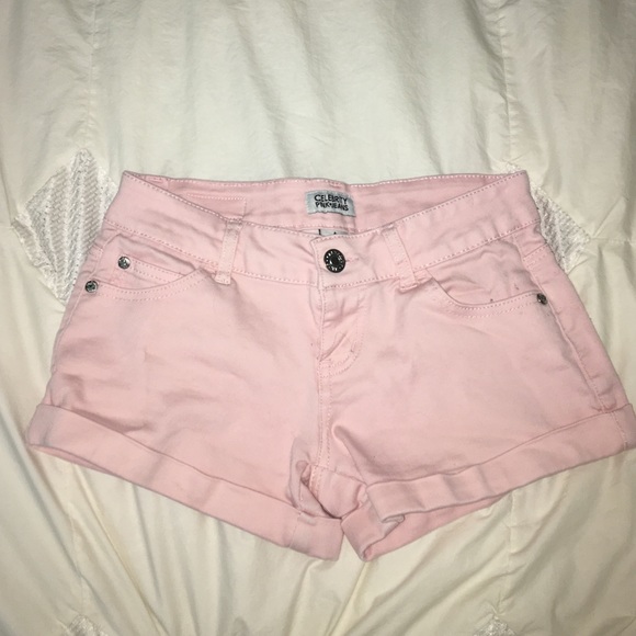 Pink jean shorts