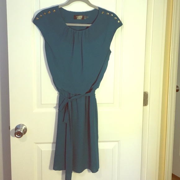 Teal Guess Dress with Button Detail
