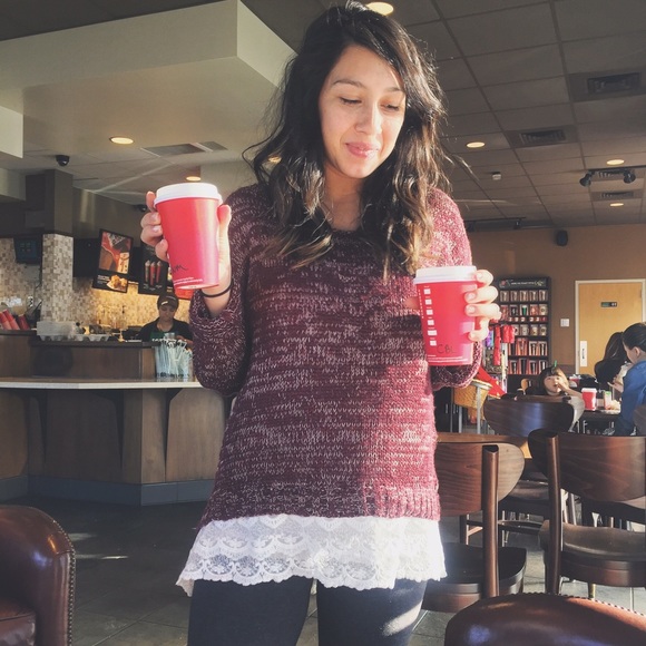 Oversized Sweater w/ Lace Detail