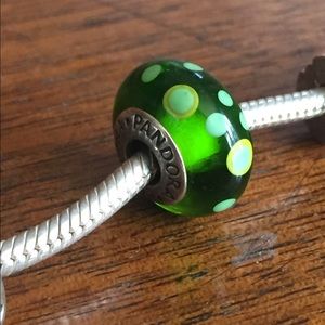 PANDORA Green Polka Dots Charm