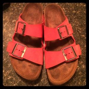 Coral Birkenstock Sandals size 39