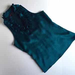 The Limited Teal Sleeveless Embellished Blouse