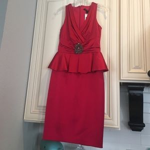 David Meister ruby  red cocktail dress