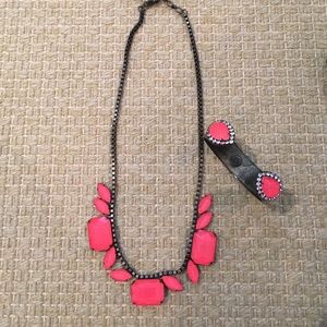 Loren Hope Neon Pink Necklace and Bracelet