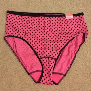 New Cacique High Leg Brief Pink w/black dots-18/20