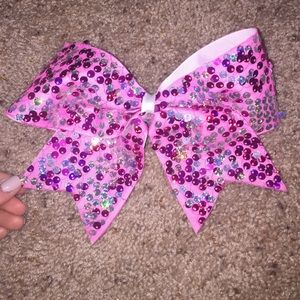 PINK SEQUIN cheer bow