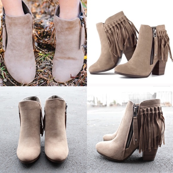🚨1 HR SALE🚨Hello Fall Fringe Bootie - BEIGE - Picture 4 of 4