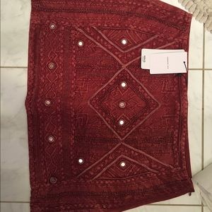 Red mango mini skirt