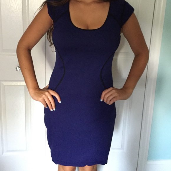 Blue mid length dress