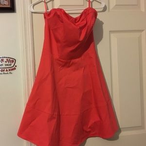 Express coral strapless dress