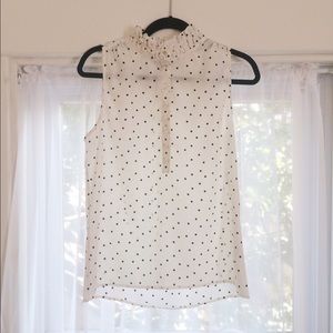Sleeveless Polka Dot  J. Crew Blouse