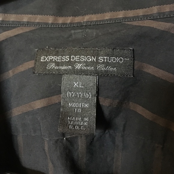 Black and Brown striped button up - Picture 2 of 3