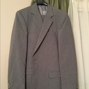 Men's grey pin striped suit