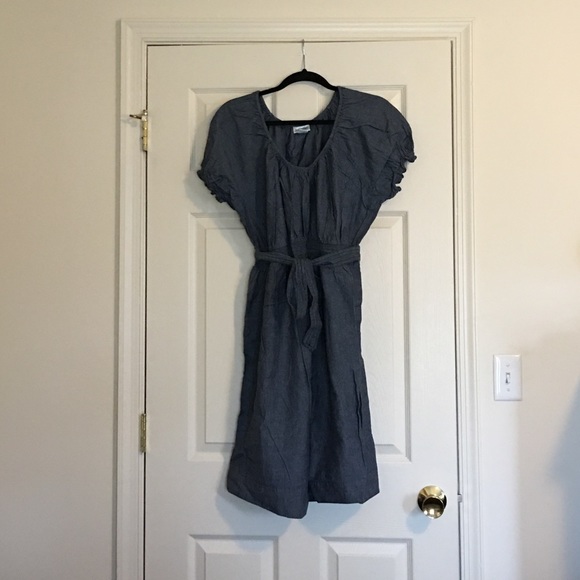Scoop Neck Jean Maternity Dress