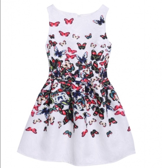Butterfly print sleeveless dress