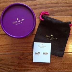 Kate Spade "mrs" silver earrings