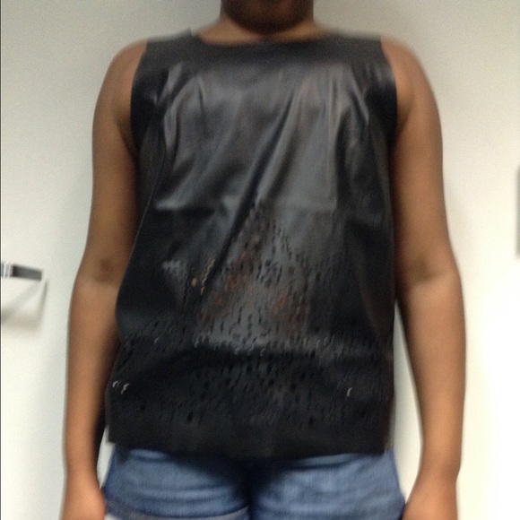 New faux leather shirt