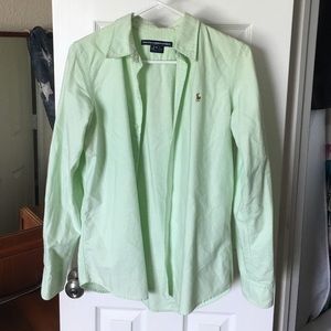 Polo button up sea foam green