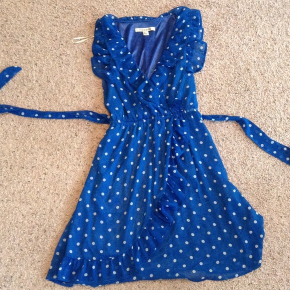 Polka dot and ruffle dress