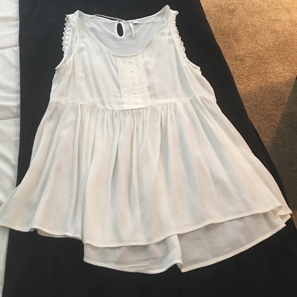 White Lauren Conrad hi low blouse