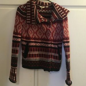 Lucky brand patterned zip up sweater.