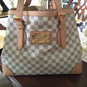 LV Hampstead Damier MM Azur Tote Bag (N51206)