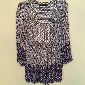 Zara blue tunic top blouse medium