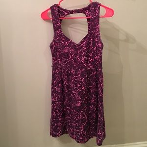 Pink flowered pattern sun dress