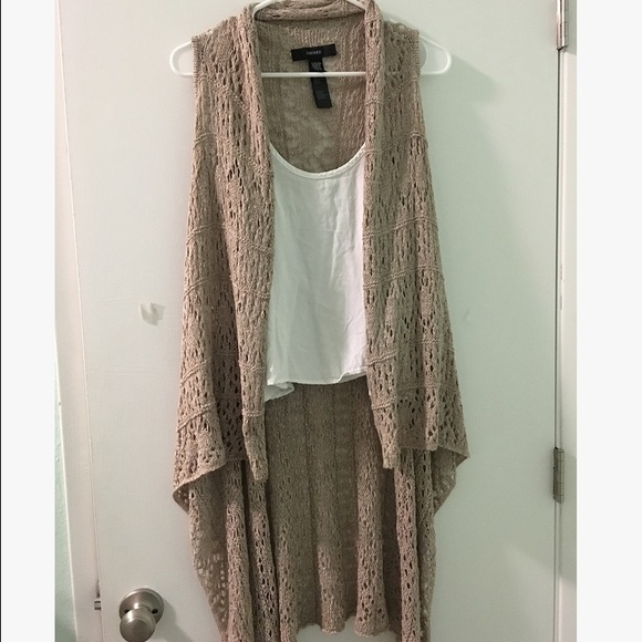 Forever21 sleeveless crochet cardigan