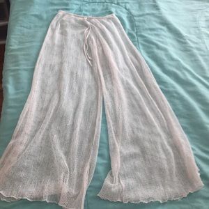White Mesh Beach Coverup Pants