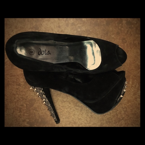 Dots Gold-Spiked Stilettos