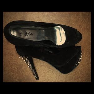 Dots Gold-Spiked Stilettos